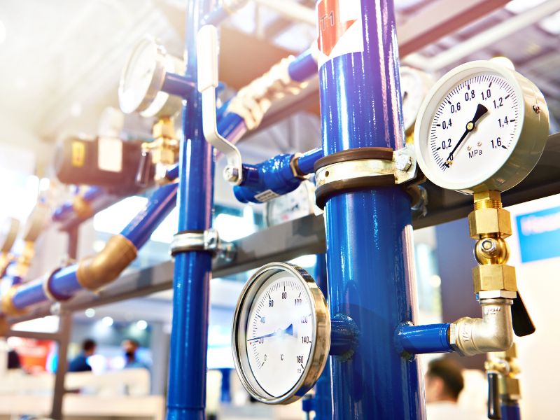 Pipeline sensors installed inside a factory