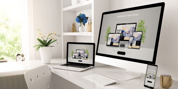 Different devices displaying a corporate web portal